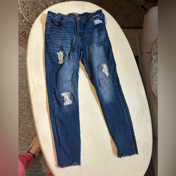 Cat & Jack Denim - Cat & Jack Dark Blue Distressed Skinny Jeans